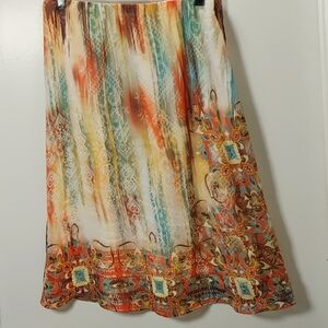 Catos Womens Size Small Bohemian Gypsy Elastic Waist NWT Multicolor Slip Skirt
